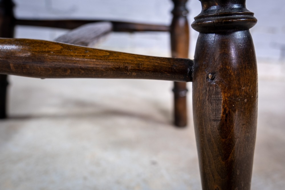 Oak & Elm Prince Of Wales Feathers Windsor Chair, c.1860. View XII