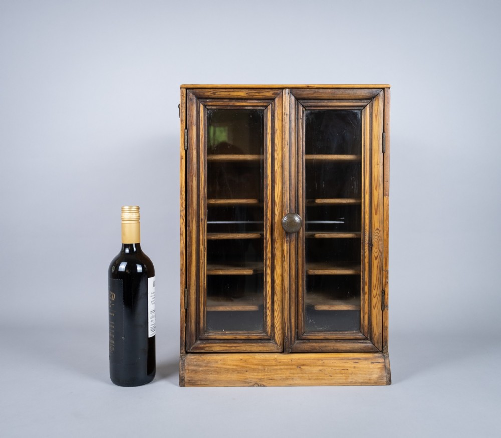 Early 20th Century Glazed Pine Collector's Cabinet. View II