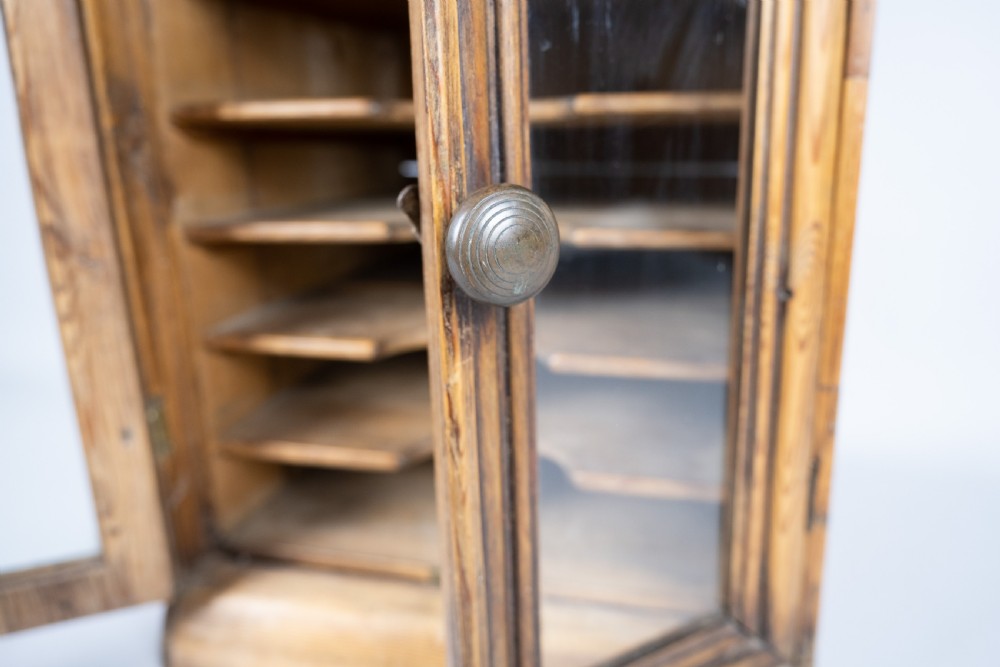 Early 20th Century Glazed Pine Collector's Cabinet. View VI