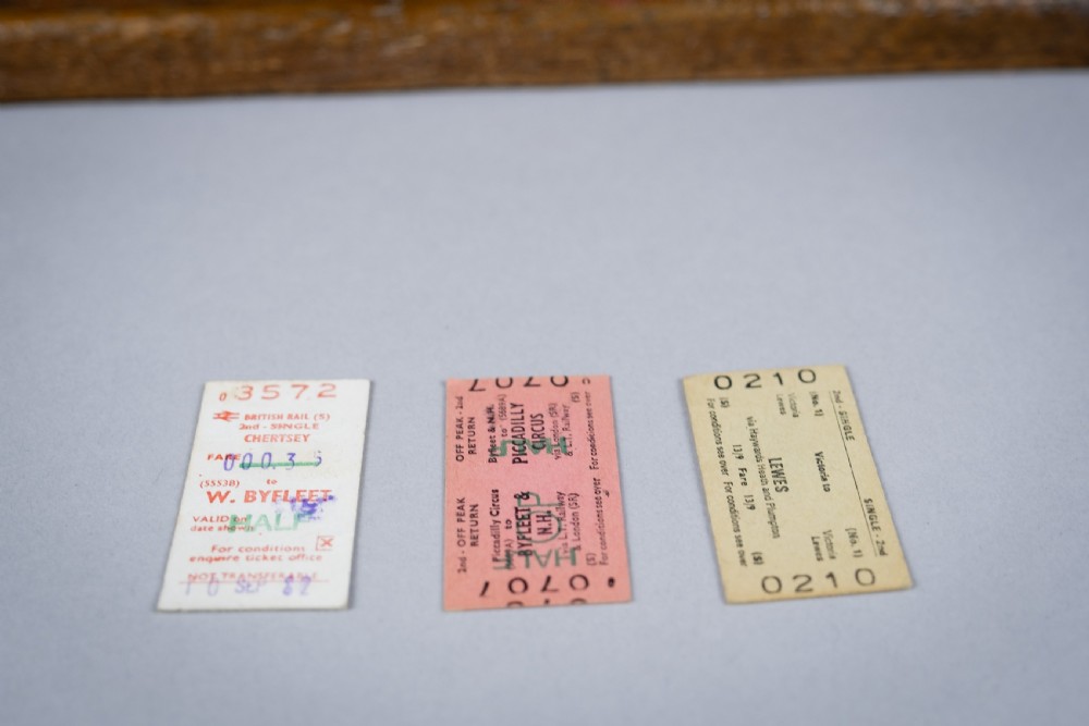 Vintage Oak Railway Train Ticket Cabinet With Original Train Tickets. View XI