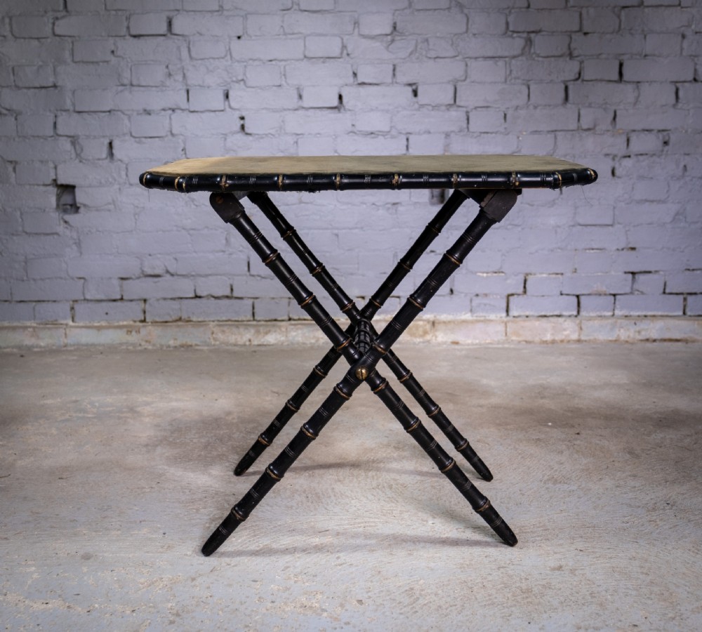 William Whiteley, London, Ebonised & Gilt Faux Bamboo Folding Table, c.1880