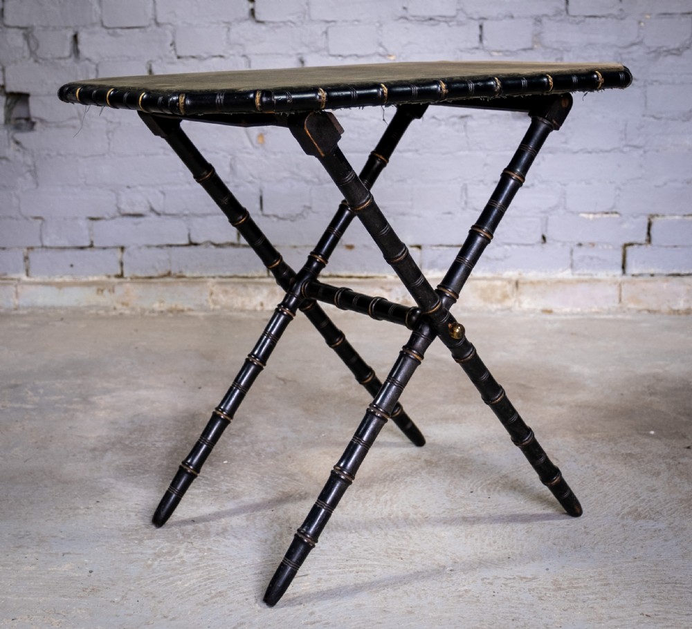 William Whiteley, London, Ebonised & Gilt Faux Bamboo Folding Table, c.1880 View II