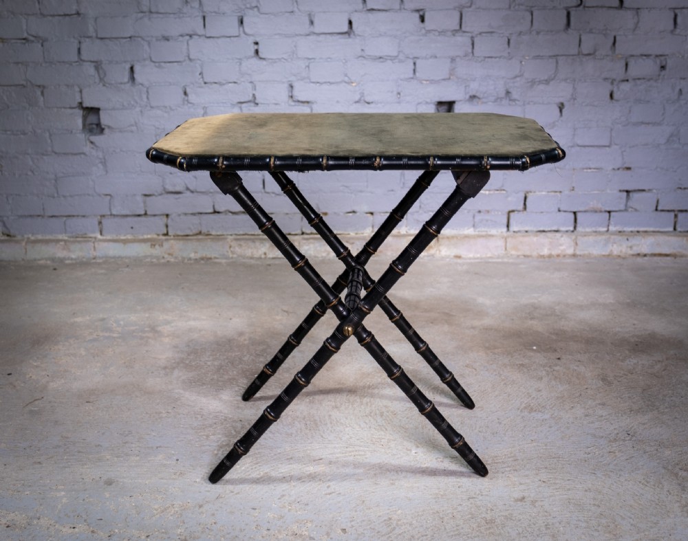 William Whiteley, London, Ebonised & Gilt Faux Bamboo Folding Table, c.1880 View III