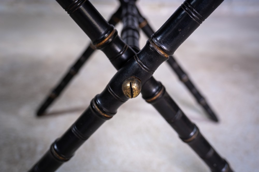 William Whiteley, London, Ebonised & Gilt Faux Bamboo Folding Table, c.1880 View VII