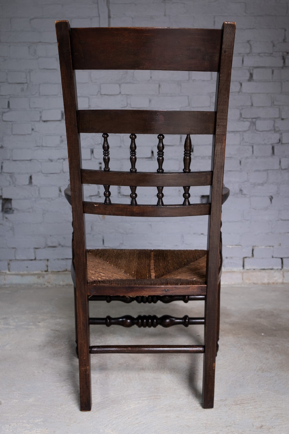 Early 19th Century North Country Elm & Oak Spindle Back Country Chair View IV