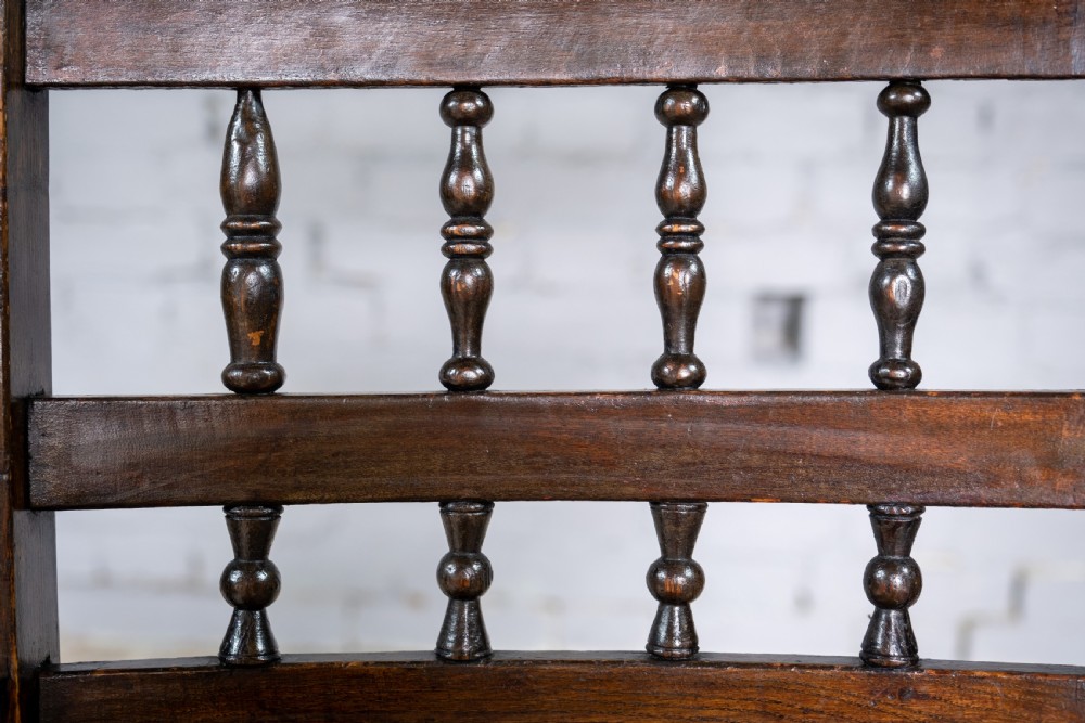 Early 19th Century North Country Elm & Oak Spindle Back Country Chair View V