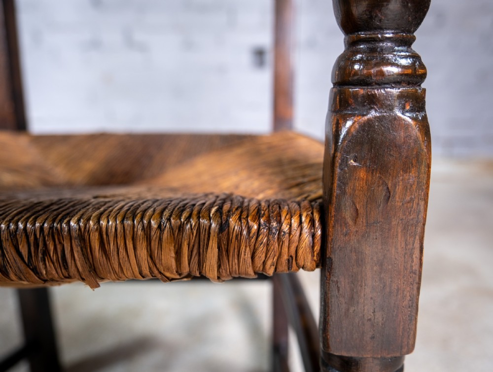 Early 19th Century North Country Elm & Oak Spindle Back Country Chair View VIII