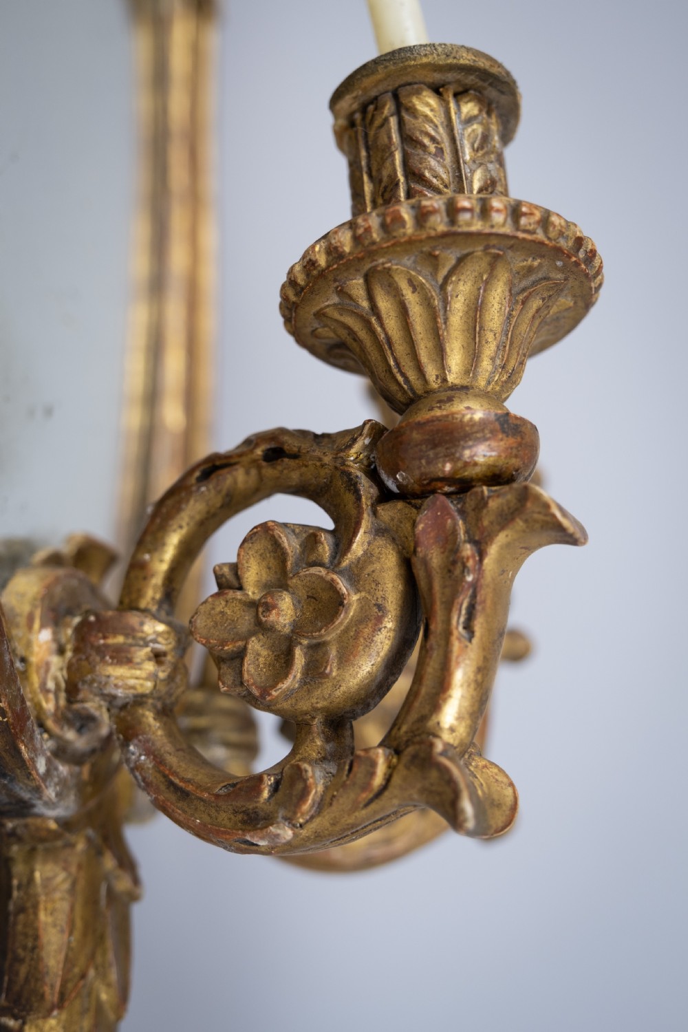 Pair Of Early 19th Century French Louis XVI Style Giltwood Girandole Oval Mirrors, View VII