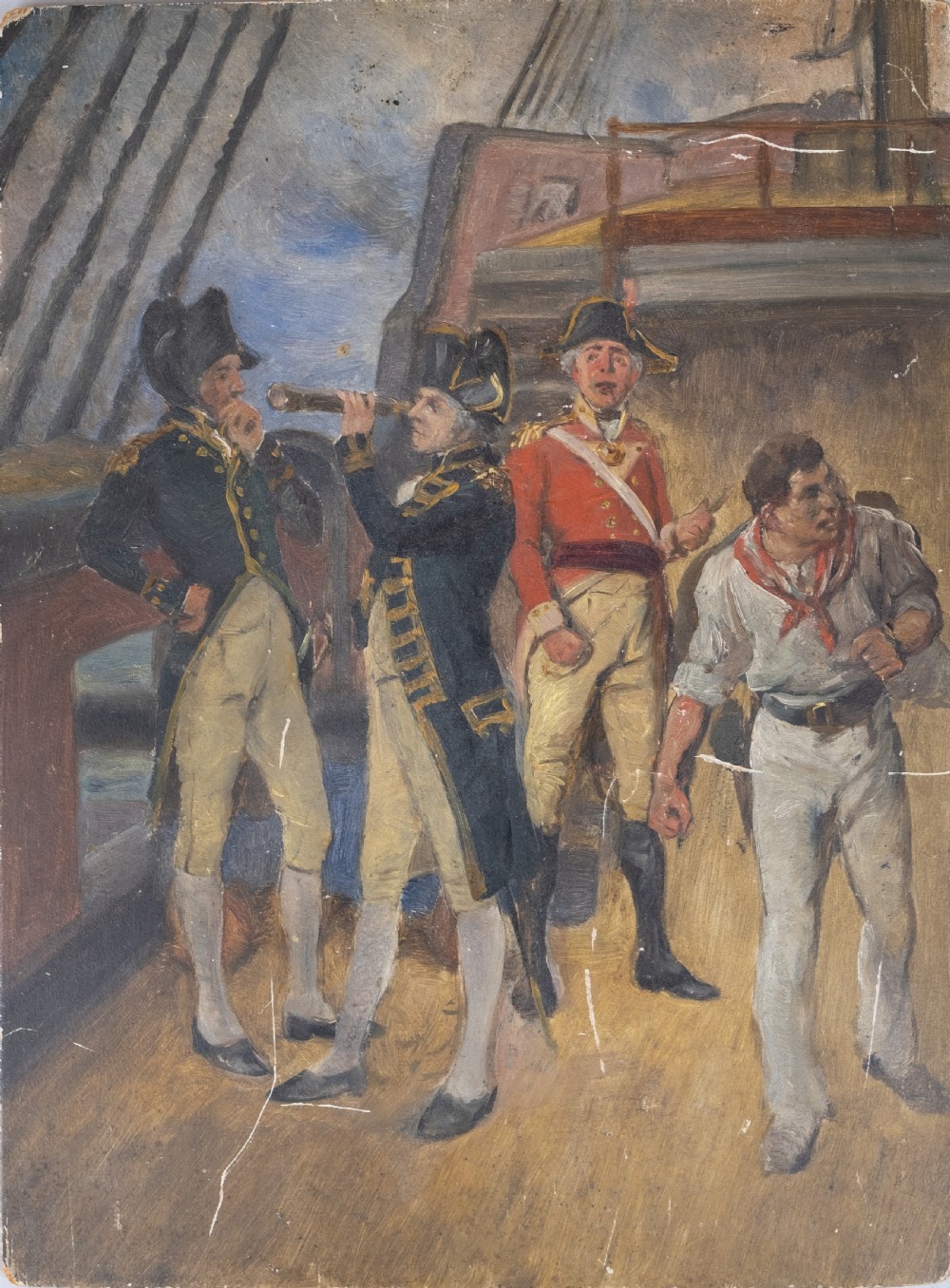 'Sketch - Nelson At Copenhagen' (Admiral Nelson) Oil On Board. c.1900 View II