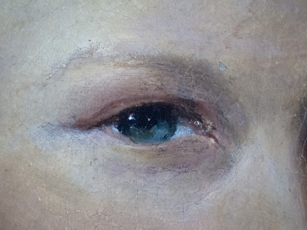Large 19th Century Portrait Of A Boy. Oil On Canvas, English School. View IV