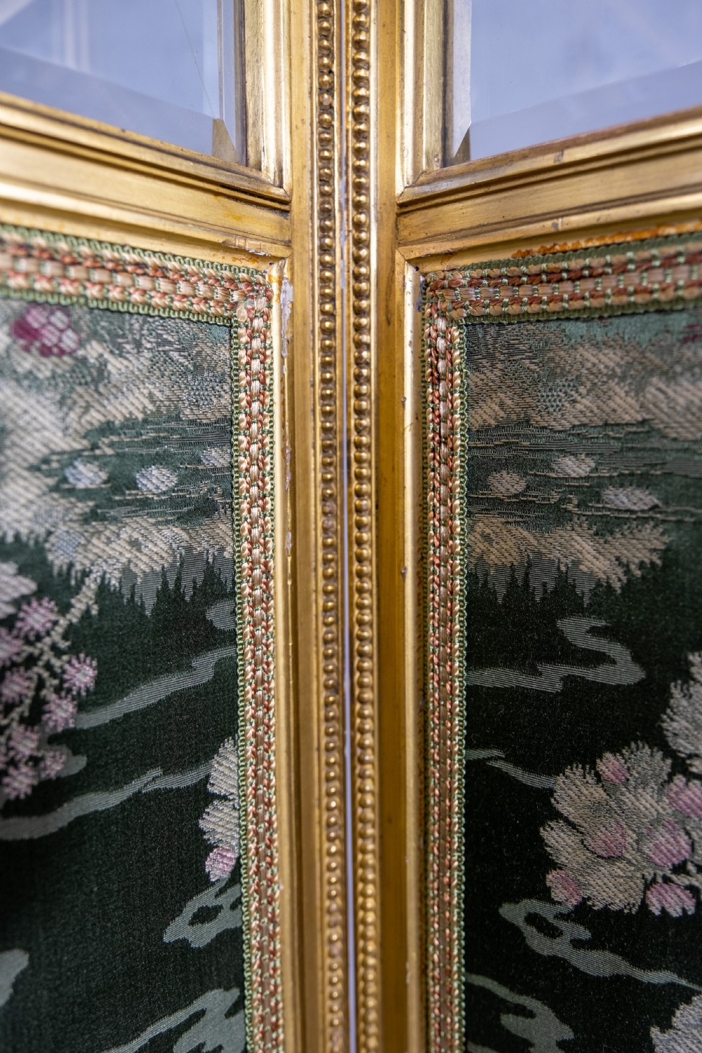 19th Century Giltwood & Bevelled Glass Three Leaf Folding Screen. View V