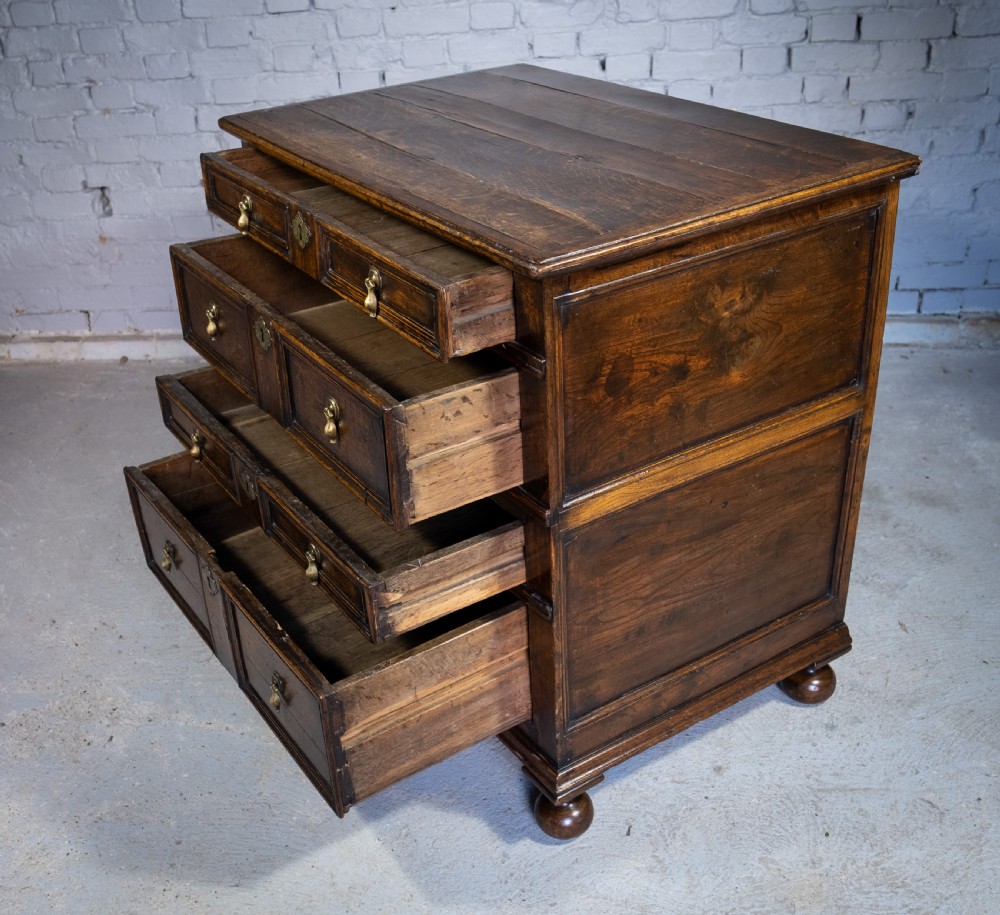 Charles II English Oak Chest Of Drawers, c.1680. View IX