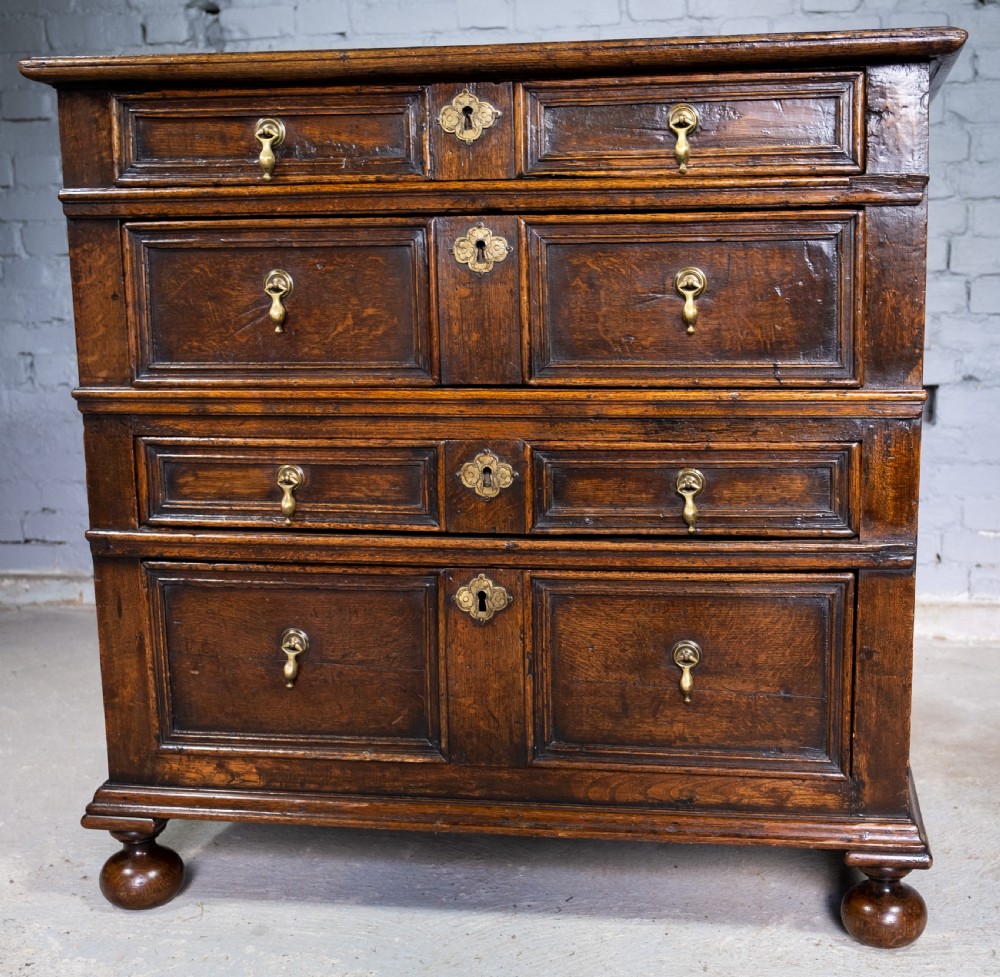 Charles II English Oak Chest Of Drawers, c.1680. View XI