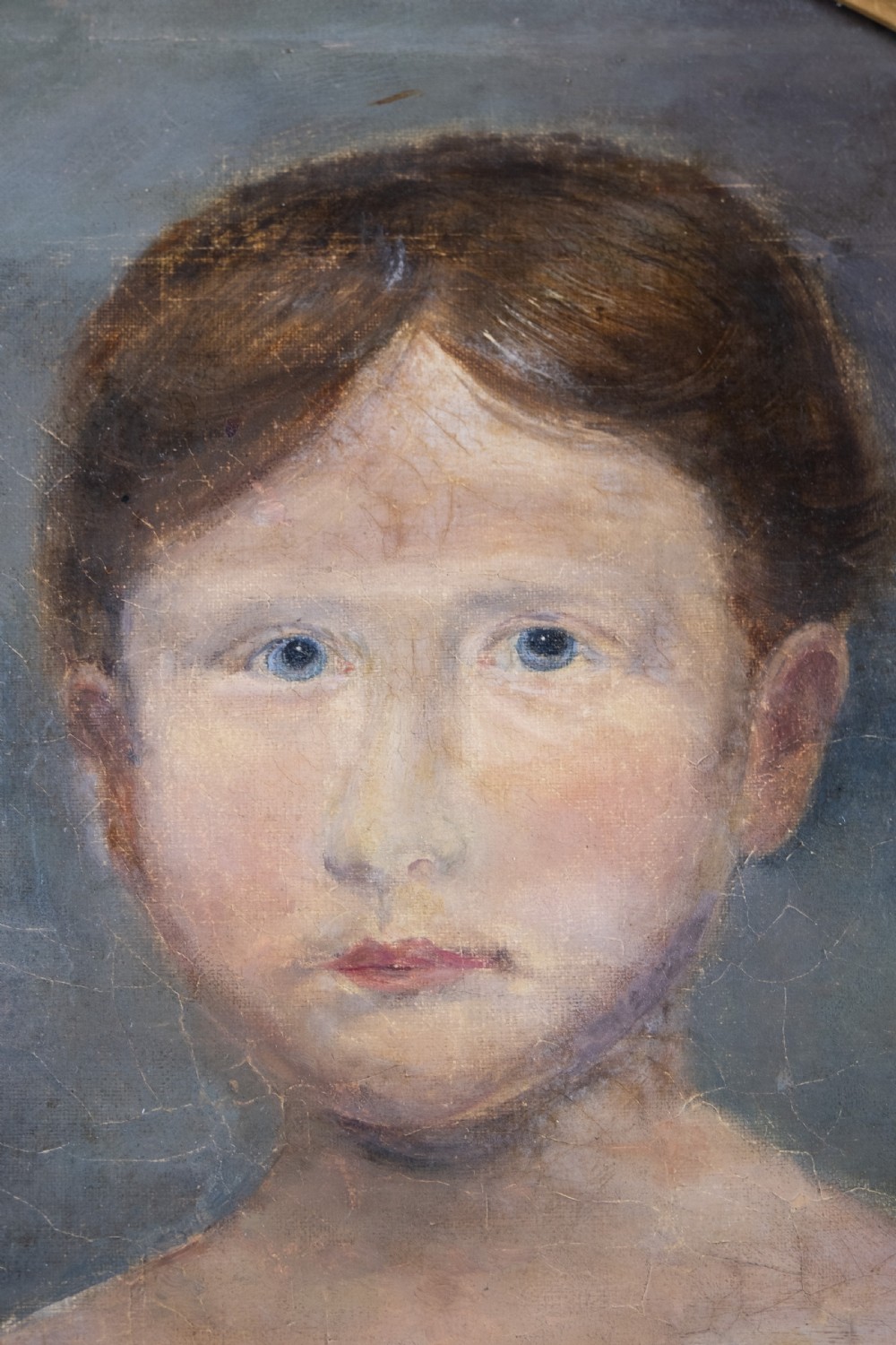 Large Early 19th Century Portrait Of A Young Girl. English School. Oil On Canvas. View VI