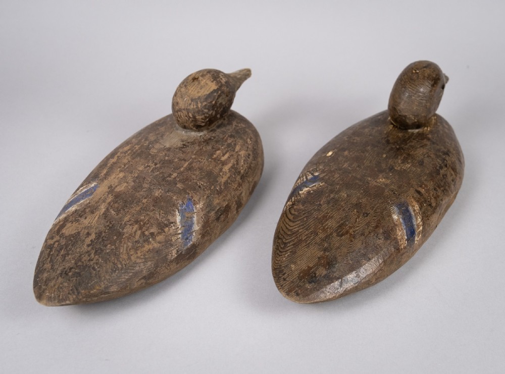 Pair of 19th Century Wooden Painted Decoy Ducks View VIII