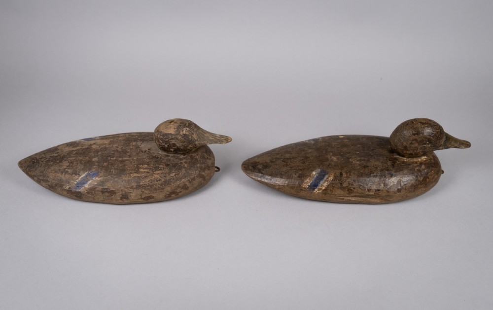 Pair of 19th Century Wooden Painted Decoy Ducks View IX