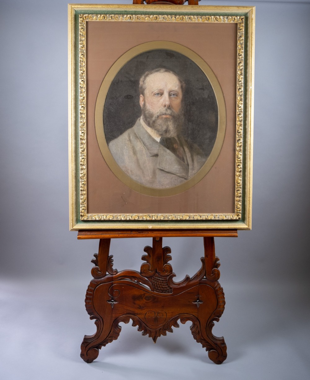'J. W. Walton, 1890' Pair Of Large 19th Century Pastel Portraits, Signed & Dated.  View II