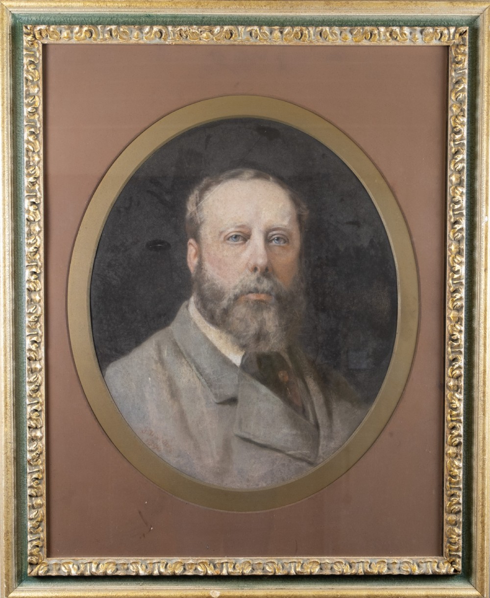 'J. W. Walton, 1890' Pair Of Large 19th Century Pastel Portraits, Signed & Dated.  View III