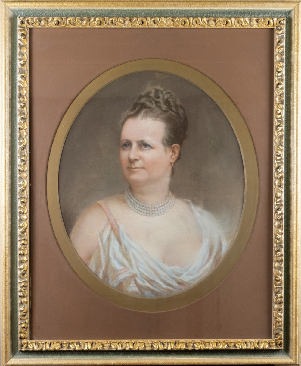 'J. W. Walton, 1890' Pair Of Large 19th Century Pastel Portraits, Signed & Dated.  View VII