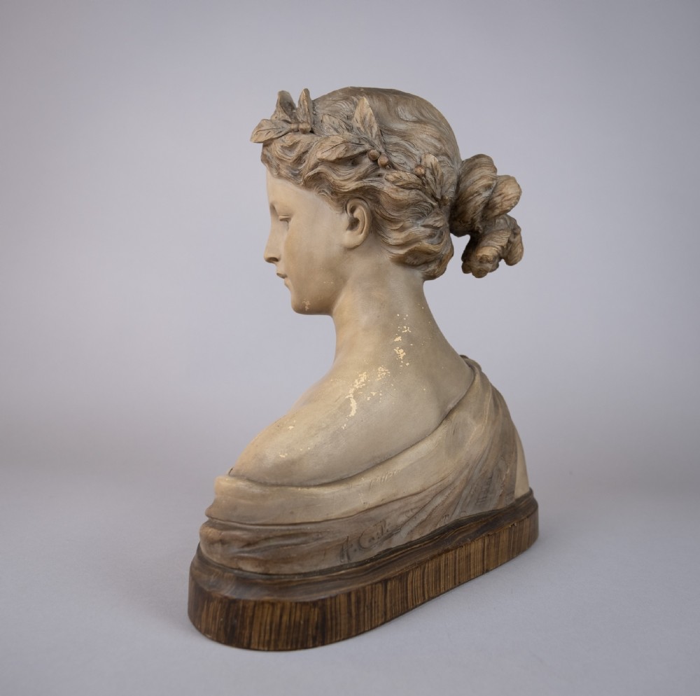 Auguste Henri Carli (1868-1930) Renaissance Clay Bust Of A Female, c.1920. View VI