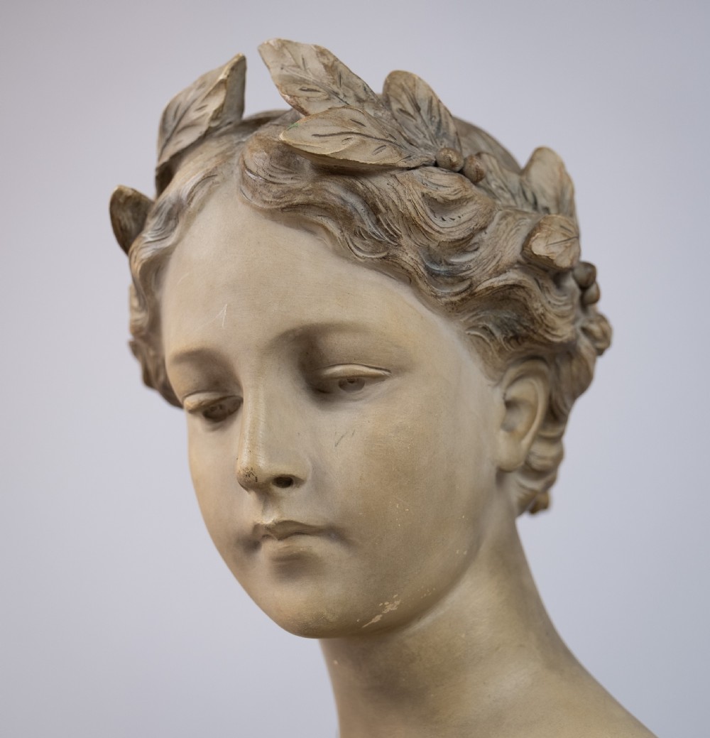 Auguste Henri Carli (1868-1930) Renaissance Clay Bust Of A Female, c.1920. View IX