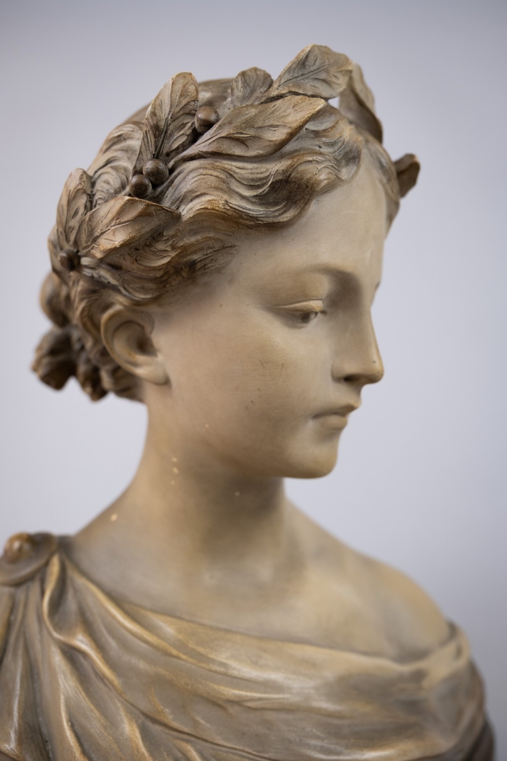 Auguste Henri Carli (1868-1930) Renaissance Clay Bust Of A Female, c.1920. View X