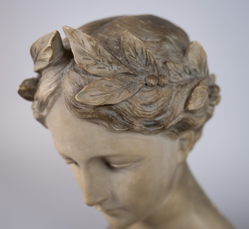Auguste Henri Carli (1868-1930) Renaissance Clay Bust Of A Female, c.1920. View XI
