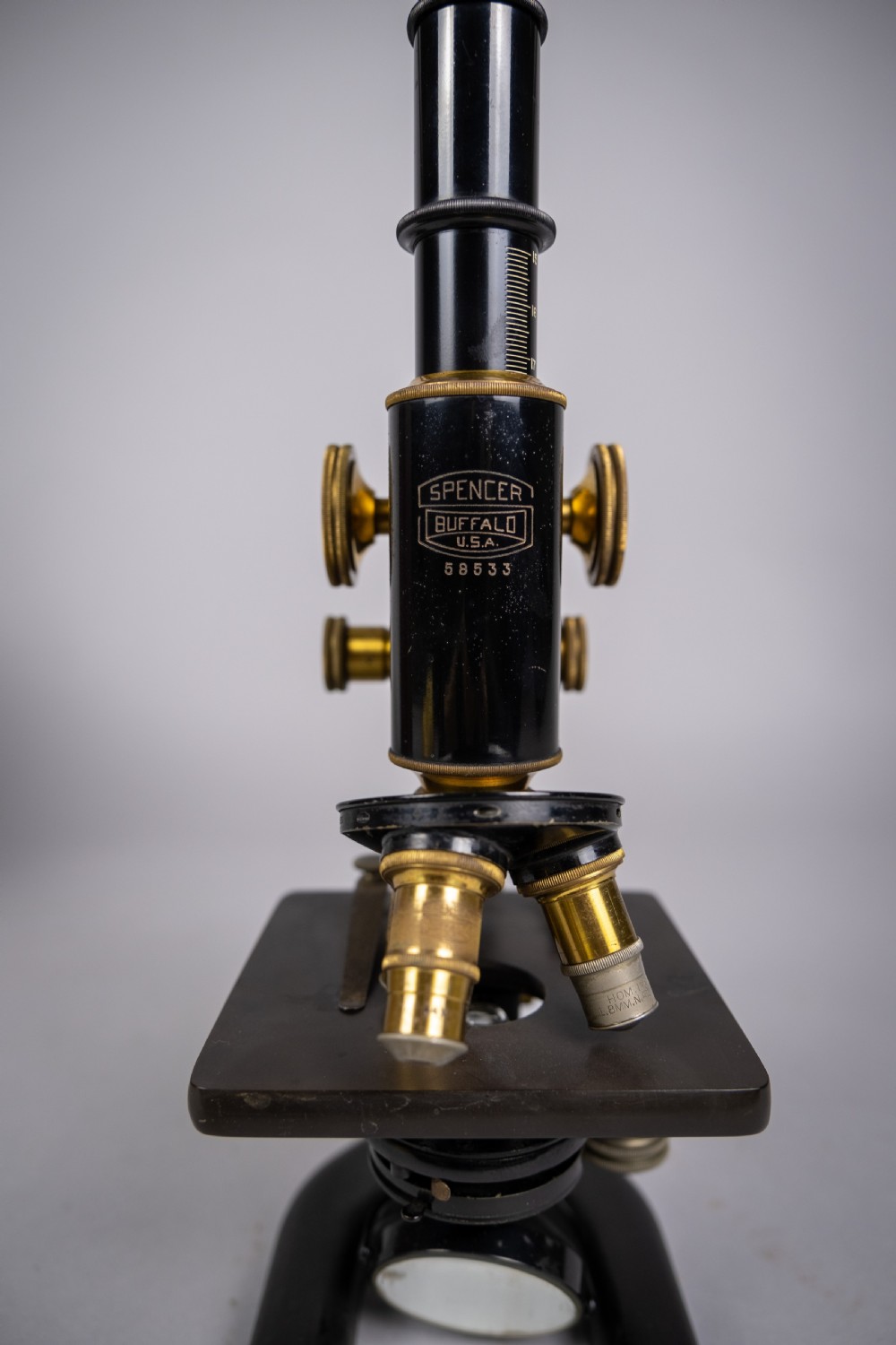 Spencer, Buffalo, USA Monocular Microscope With Lenses & Fitted Case, c.1920s. View IV