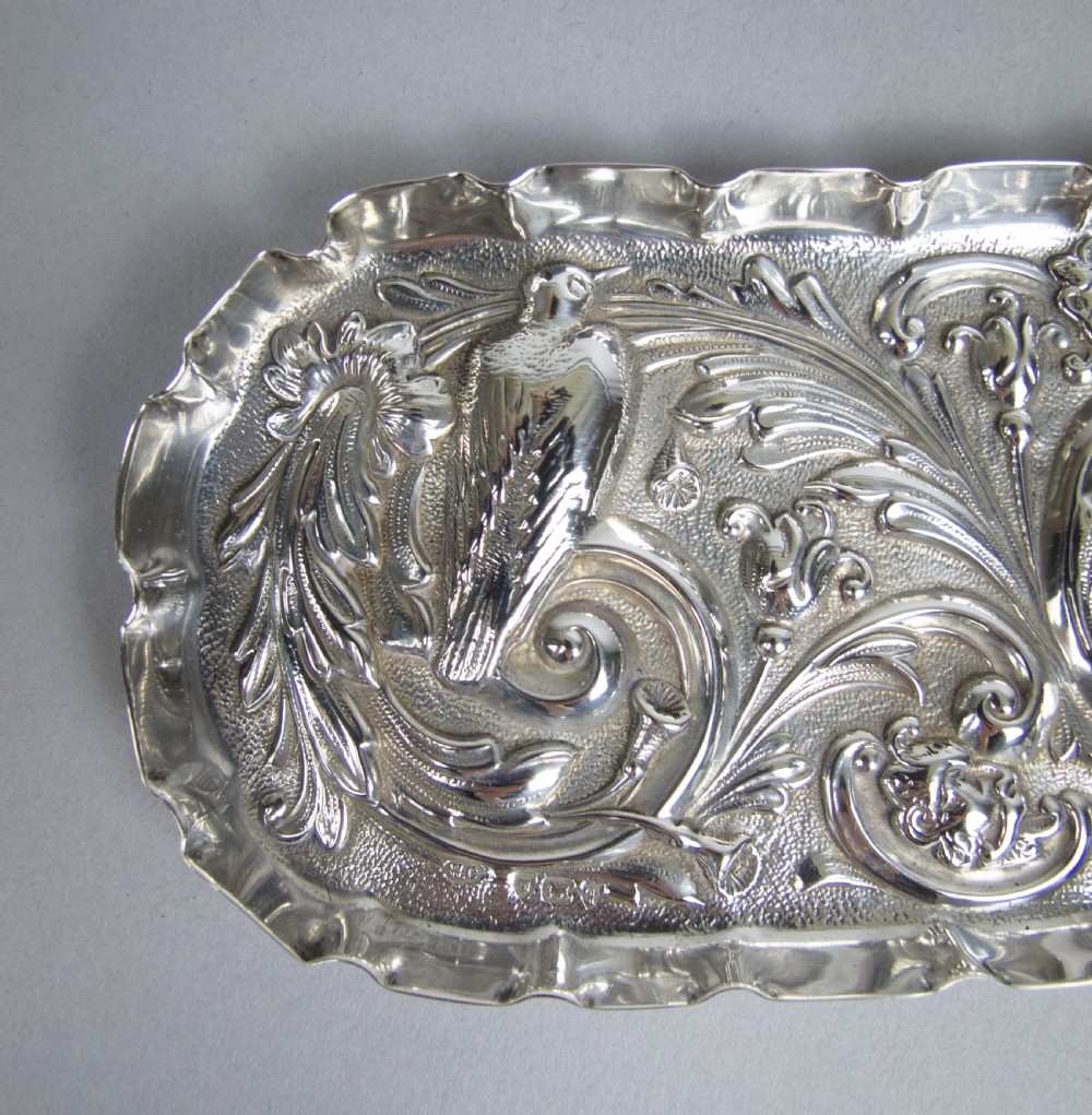 Ornate Sterling Silver Pin Tray by William Comyns & Sons, London, 1894. View II