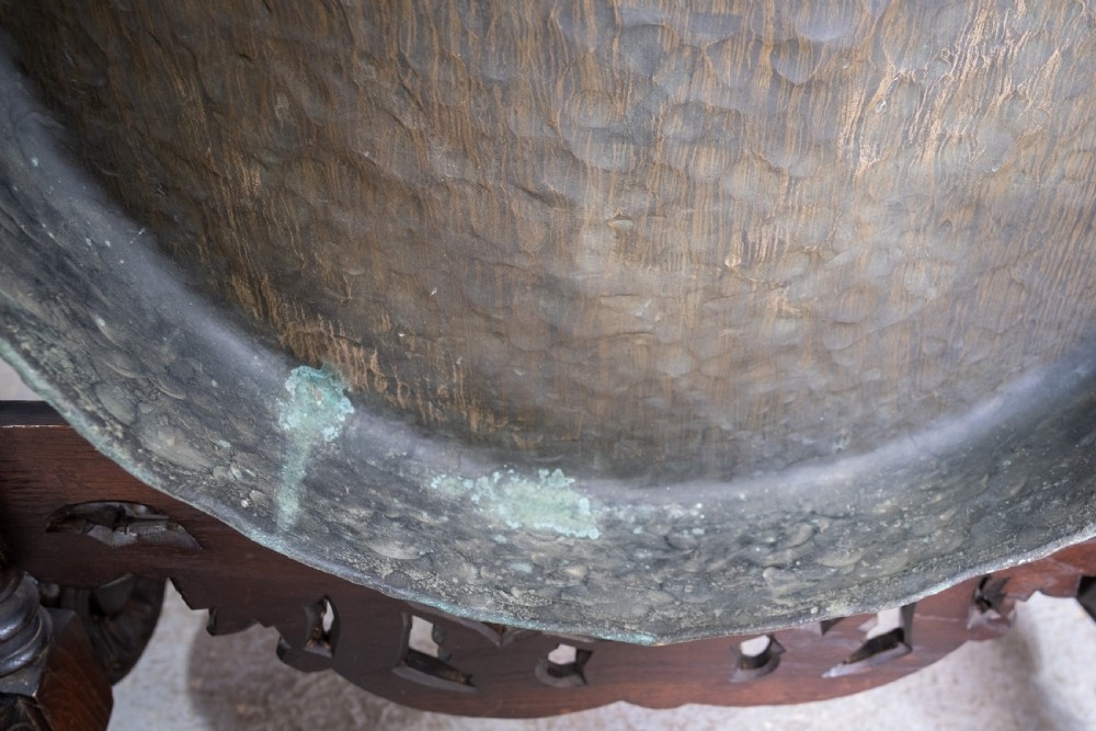 Large 19th Century Carved Oak and Brass Dinner Gong View X
