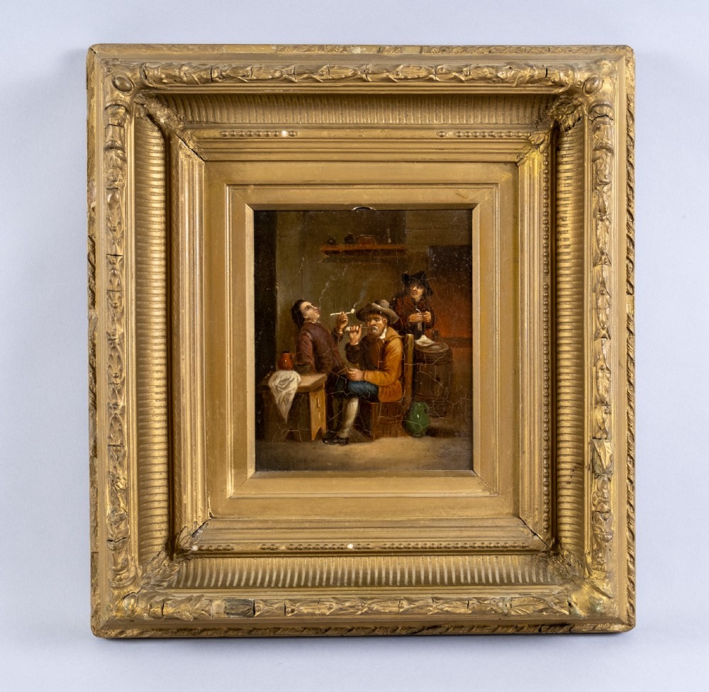 After David Teniers The Younger (1610-1690) - Smokers In A Tavern. Oil On Tin. View II