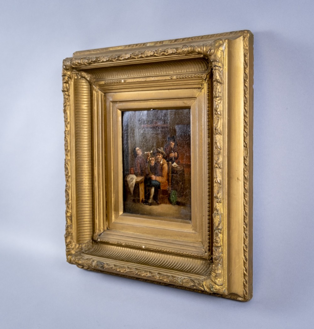 After David Teniers The Younger (1610-1690) - Smokers In A Tavern. Oil On Tin. View III
