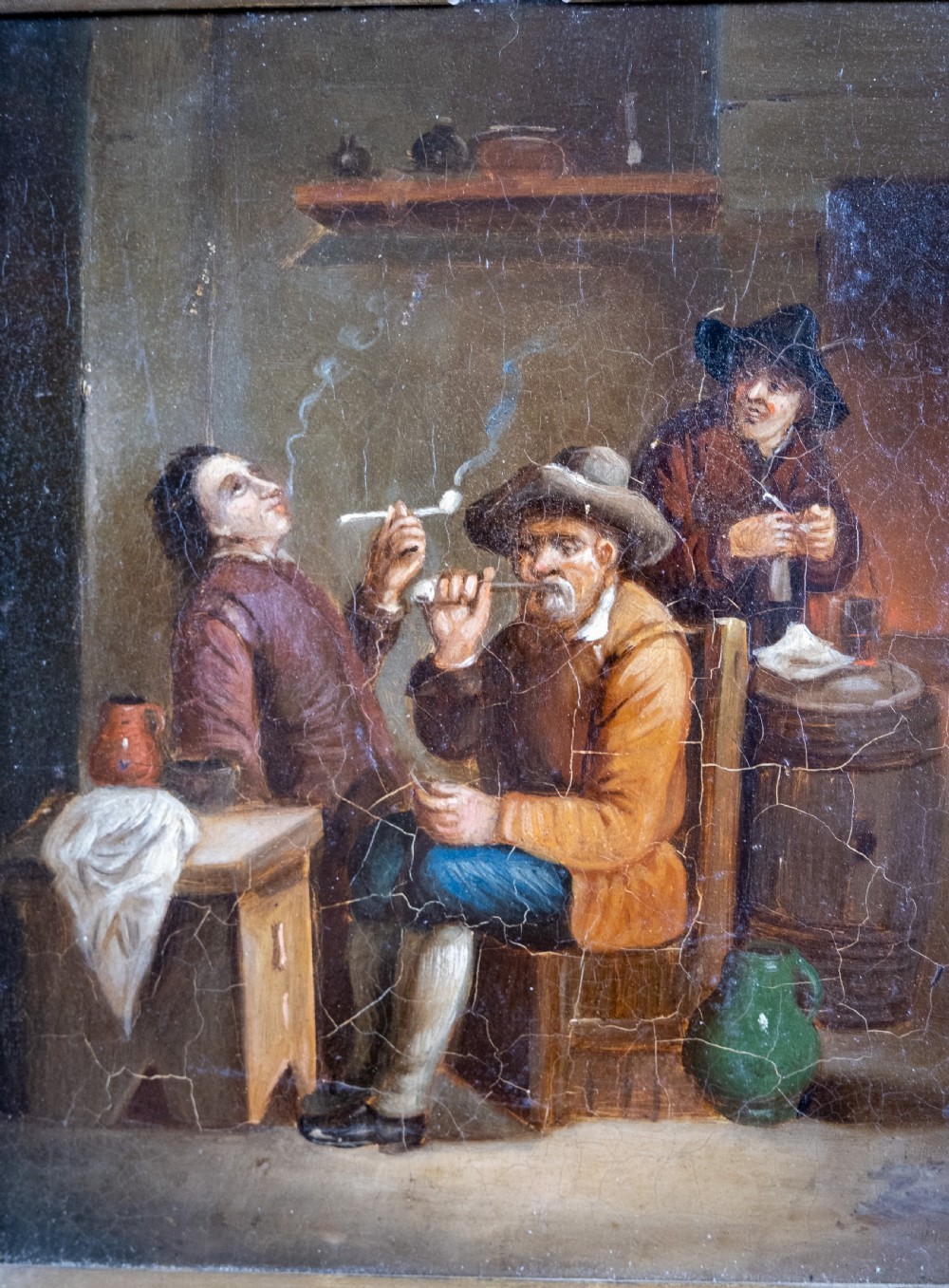 After David Teniers The Younger (1610-1690) - Smokers In A Tavern. Oil On Tin. View IV