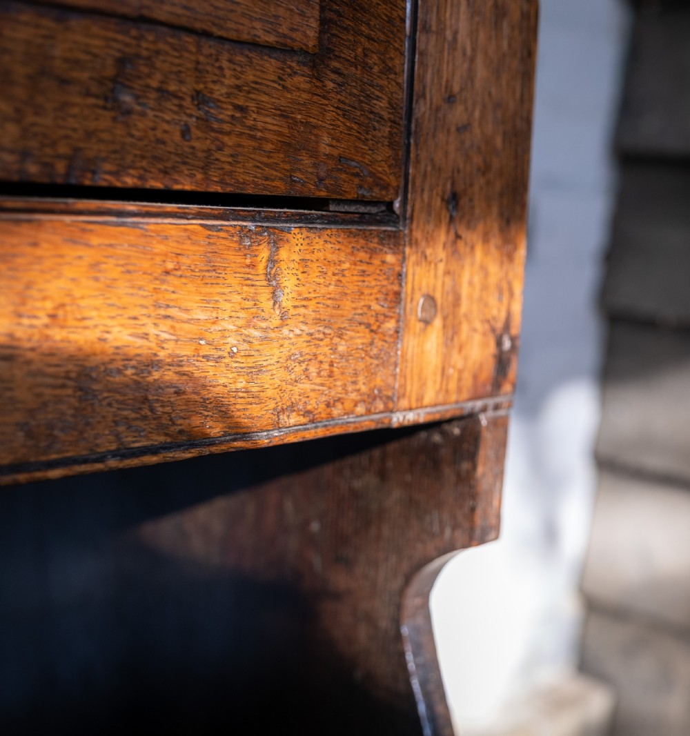 George III Period English Oak Dresser With Rack. View X
