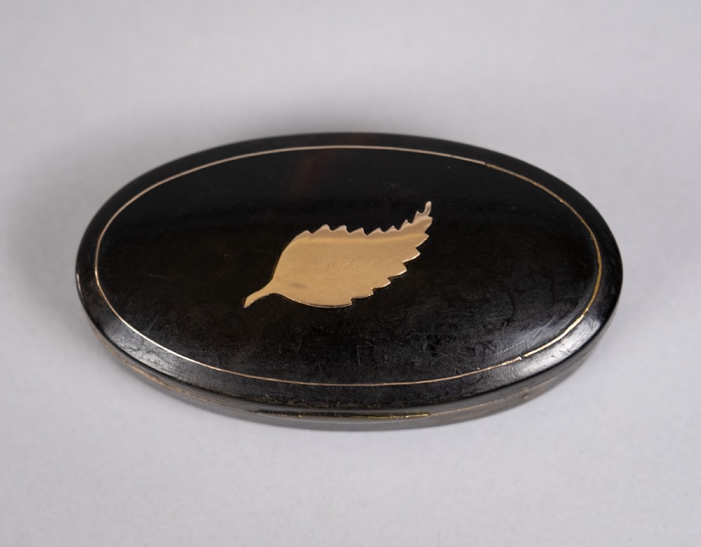 19th Century Tortoiseshell & Gilt Metal 'Leaf' Snuff Box View II