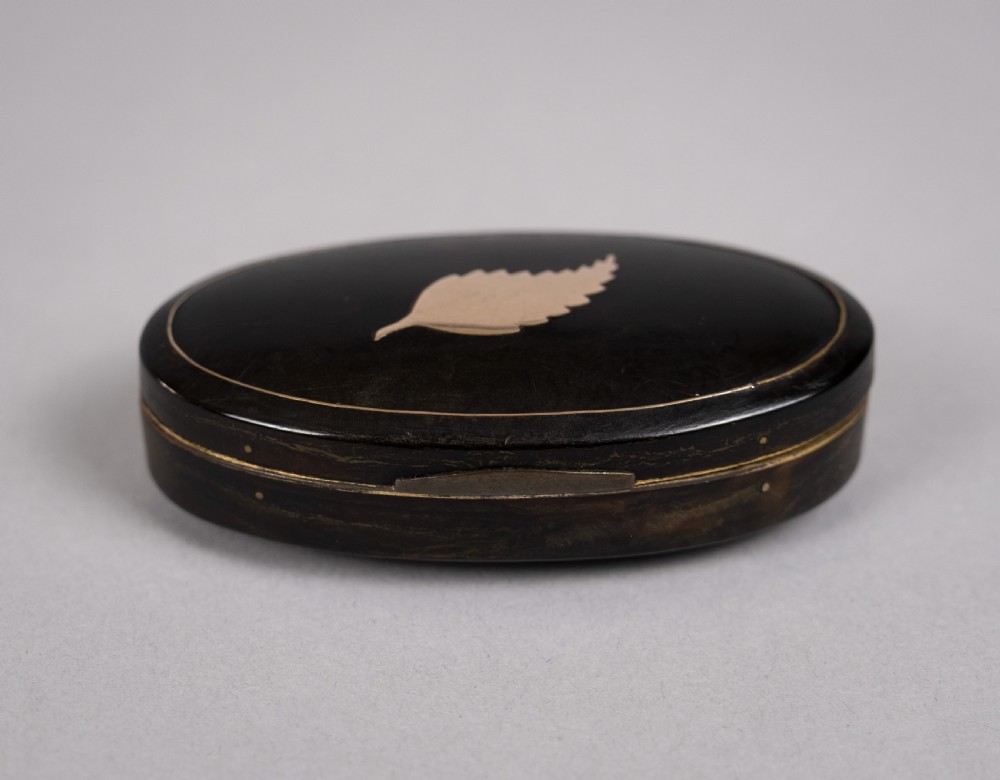 19th Century Tortoiseshell & Gilt Metal 'Leaf' Snuff Box View III