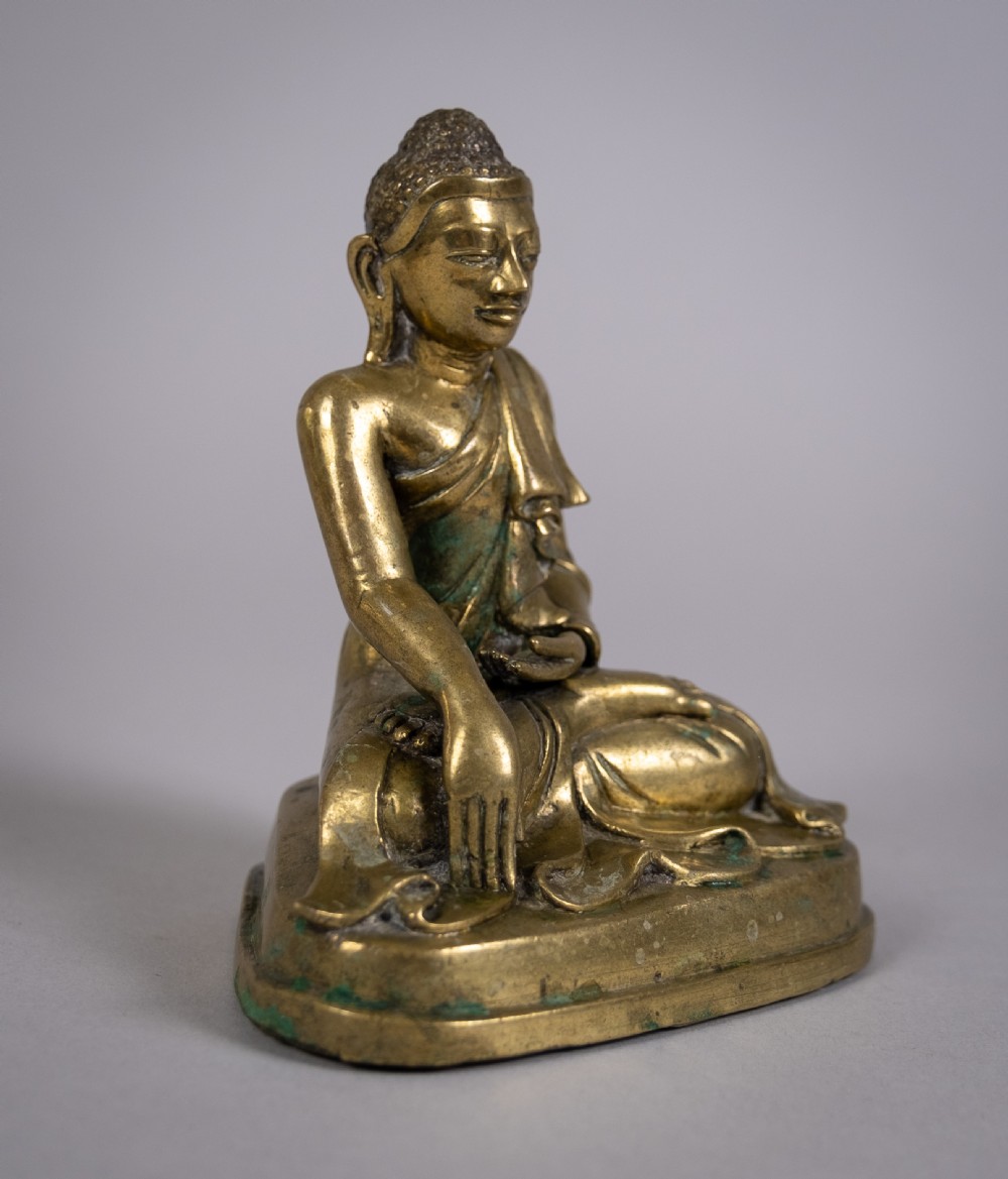 19th Century Gilt Bronze Shakyamuni Buddha Figure. View III