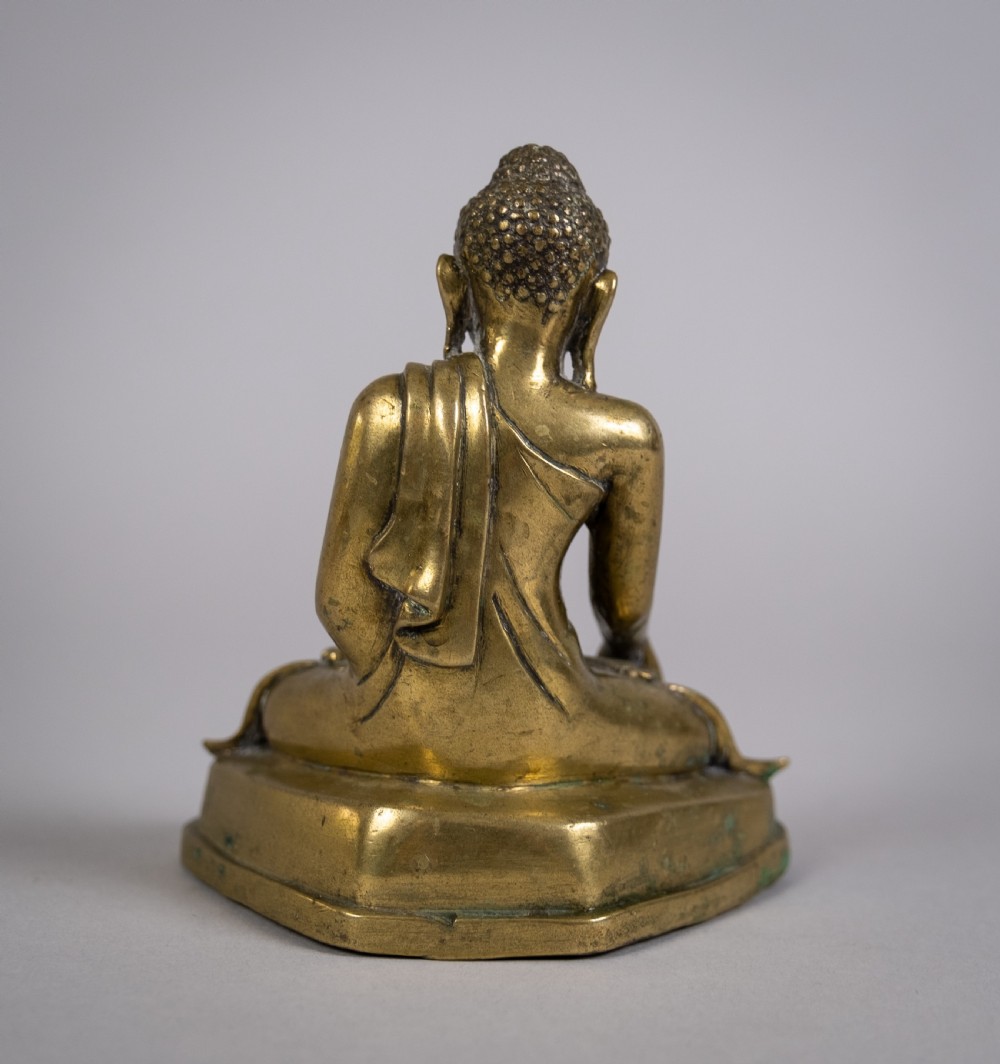 19th Century Gilt Bronze Shakyamuni Buddha Figure. View IV