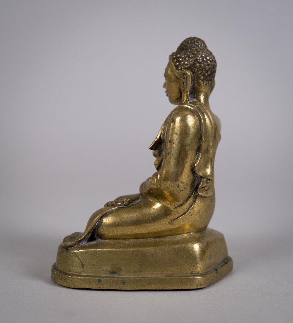 19th Century Gilt Bronze Shakyamuni Buddha Figure. View V