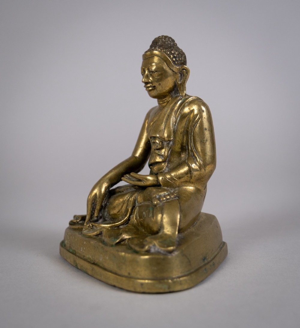 19th Century Gilt Bronze Shakyamuni Buddha Figure. View VI