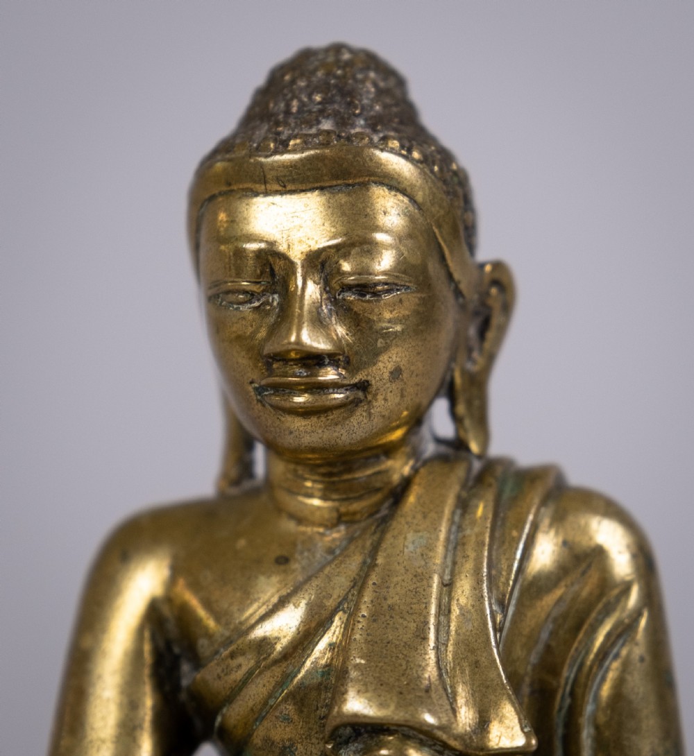 19th Century Gilt Bronze Shakyamuni Buddha Figure. View VII