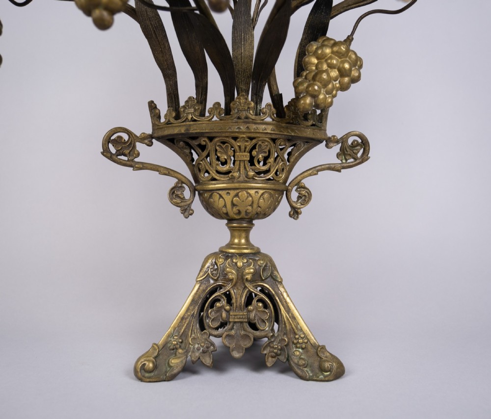 Early 20th Century French Nine Branch Church Harvest Candelabra. View VI