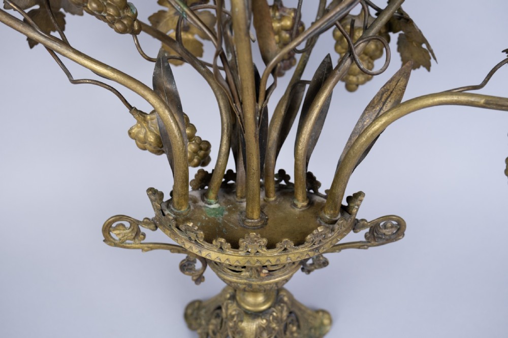 Early 20th Century French Nine Branch Church Harvest Candelabra. View XI
