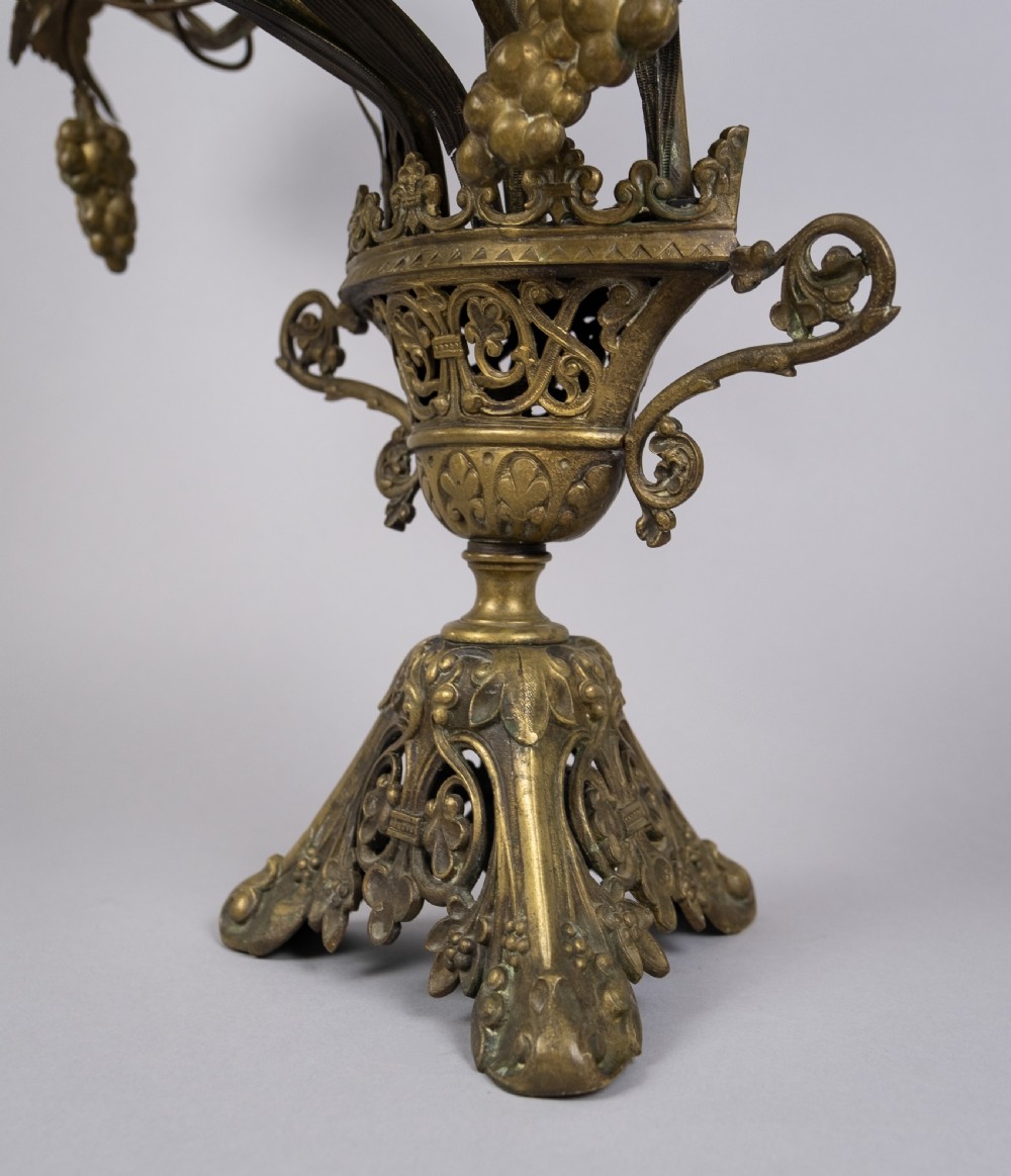 Early 20th Century French Nine Branch Church Harvest Candelabra. View XII
