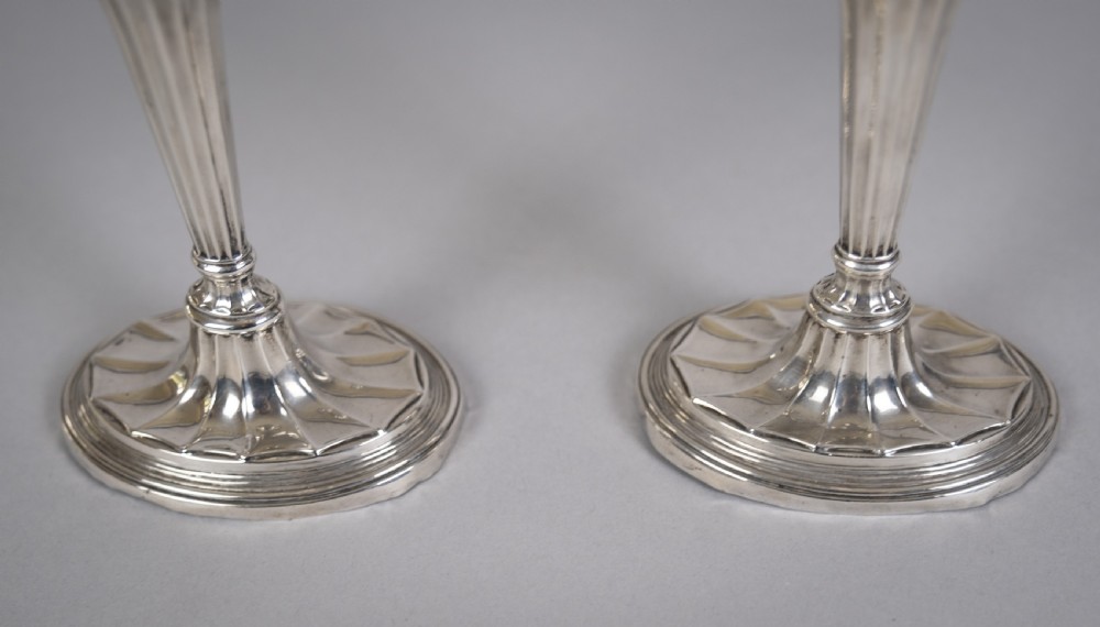 Pair Of Sterling Silver Neoclassical Candlesticks by Charles Boyton & Sons, 1911. View VIII