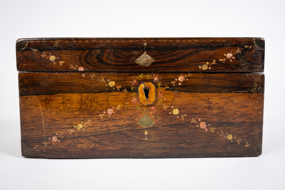 Rosewood Box Hand-Painted In Sheraton Revival Taste. View III