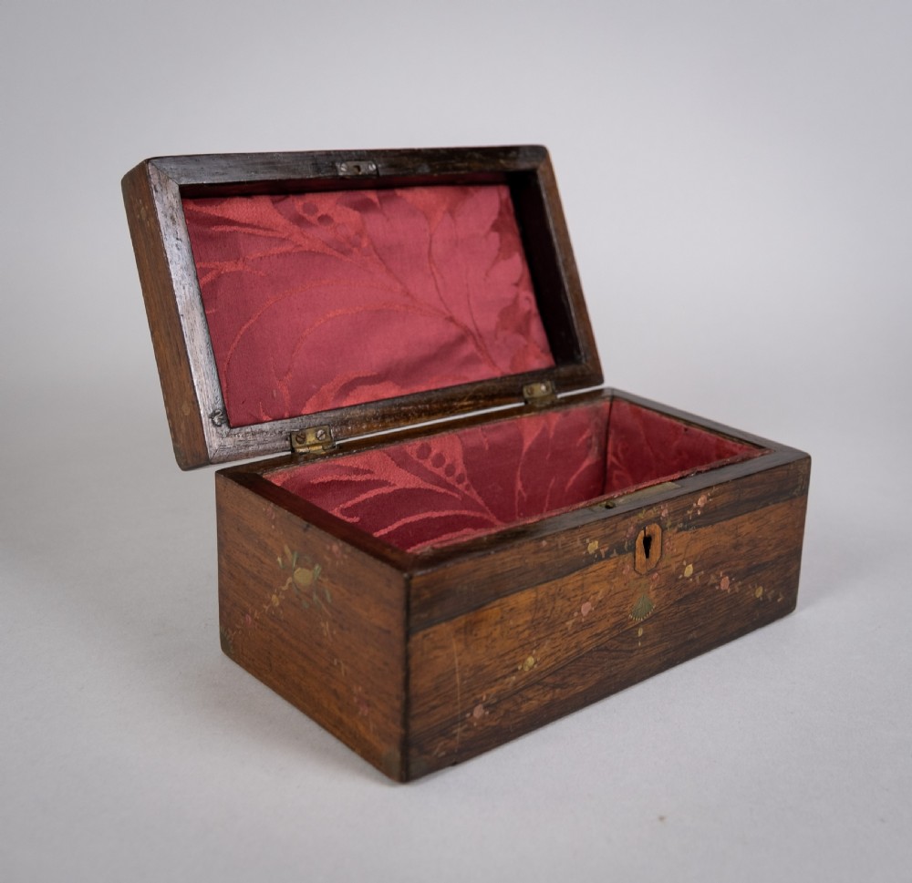 Rosewood Box Hand-Painted In Sheraton Revival Taste. View IX