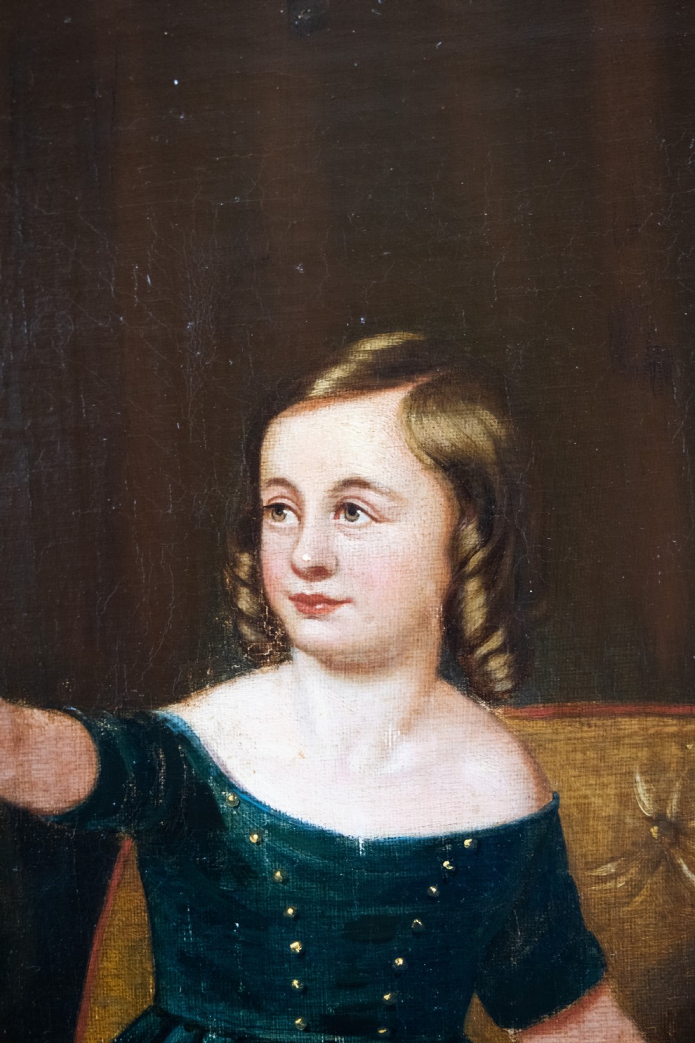 19th Century Oil On Canvas - Young Girl Releasing Bird From Cage.  View III