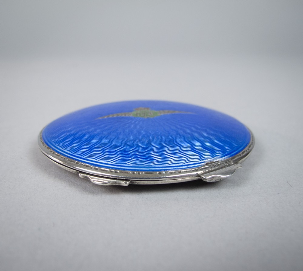Sterling Silver & Guilloche Enamel RAF Compact by Adie Brothers, Birmingham, 1936. View IV