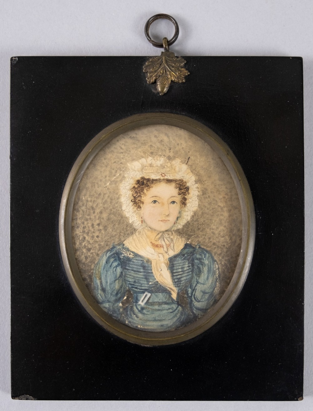 'Rachel' & 'Robt Boulton' by J. Bradley of Suffolk, 1828 - Pair of Georgian Portrait Miniatures. View V